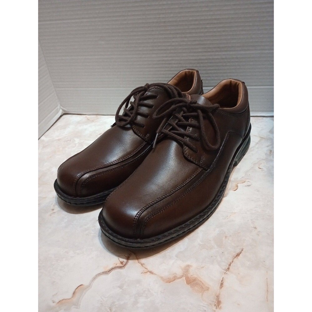 Jarman Leather Oxford Dress Shoes Brown Bicycle Toe Lace Up Mens 10.5